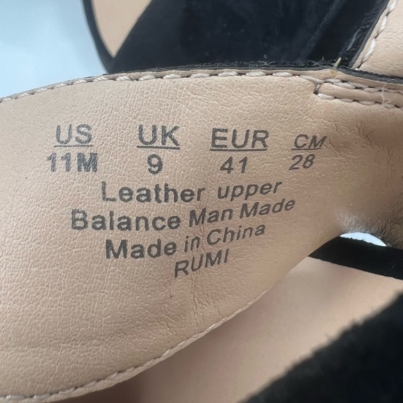 Franco Sarto Black Suede Rumi Block Heel Sandals Size 11 Women’s - Picture 4 of 10